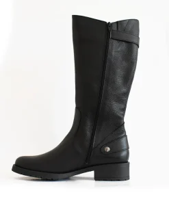 Classic Long Black Nubuck Leather Boots