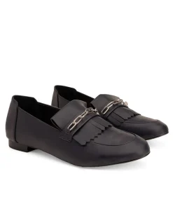 Classic Navy Faux Leather Fringe Loafer