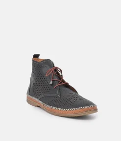 Comfortable Black Leather Booties