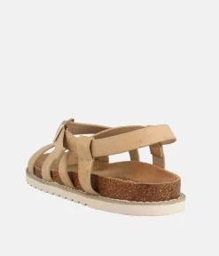 Comfortable Cork Strappy Beige Sandals