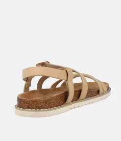 Comfortable Cork Strappy Beige Sandals