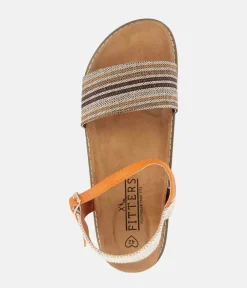 Comfortable Cork Stripe Ankle Strap Sandals