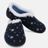 Cosy Fur Lined Navy Slippers