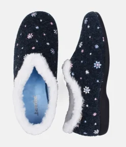 Cosy Fur Lined Navy Slippers