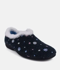 Cosy Fur Lined Navy Slippers