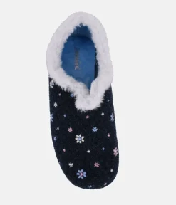 Cosy Fur Lined Navy Slippers