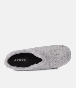 Cosy Silver Grey Dot Slippers