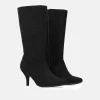 Cute Black Stiletto Heel Midi Boots