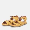 Cute Cut Out Yellow Leather Sandals