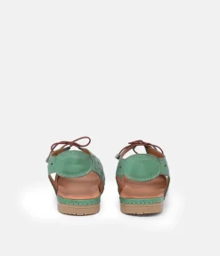 Cute Green Cut Out Leather Sandals