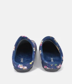 Cute Navy Multi Owl Slippers