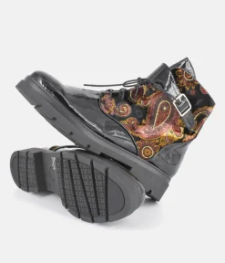 Dansi Beautiful Velvet Suede Combi Ankle Boots