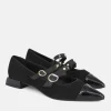 Dansi Chic Black Suede Flats
