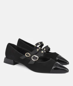 Dansi Chic Black Suede Flats