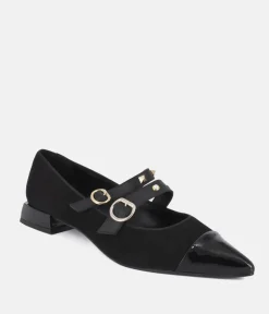 Dansi Chic Black Suede Flats