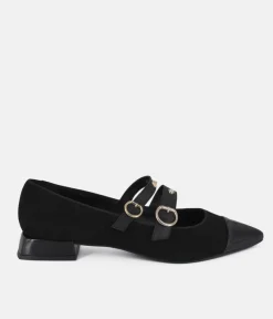 Dansi Chic Black Suede Flats