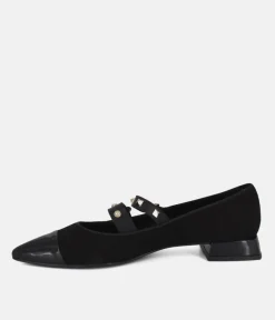 Dansi Chic Black Suede Flats