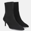 Dansi Fashionable Black Suede Stiletto Heel Ankle Boots