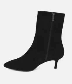 Dansi Fashionable Black Suede Stiletto Heel Ankle Boots