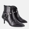 Dansi Gorgeous Black Leather Ankle Boots