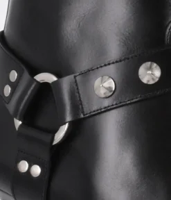 Dansi Gorgeous Black Leather Ankle Boots