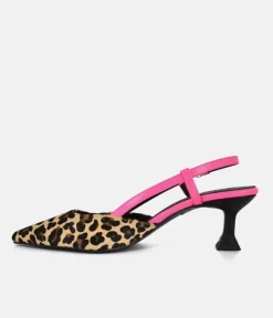 Dansi Gorgeous Leopard/Pink Slingback Heels
