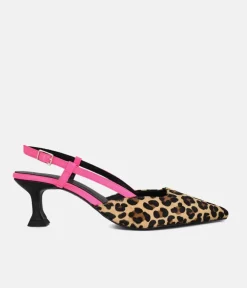 Dansi Gorgeous Leopard/Pink Slingback Heels