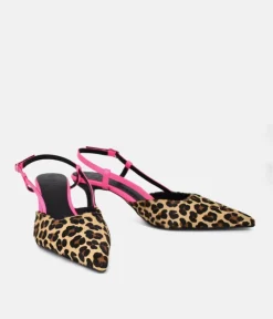 Dansi Gorgeous Leopard/Pink Slingback Heels