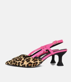 Dansi Gorgeous Leopard/Pink Slingback Heels