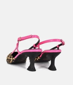 Dansi Gorgeous Leopard/Pink Slingback Heels