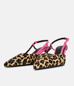 Dansi Gorgeous Leopard/Pink Slingback Heels