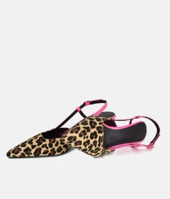 Dansi Gorgeous Leopard/Pink Slingback Heels