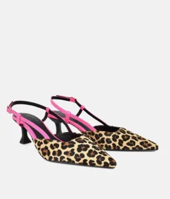Dansi Gorgeous Leopard/Pink Slingback Heels