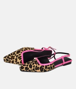 Dansi Gorgeous Leopard/Pink Slingback Flats