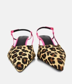 Dansi Gorgeous Leopard/Pink Slingback Heels