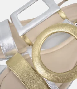 Dansi Gorgeous Silver/Gold Metallic Wedge Sandals