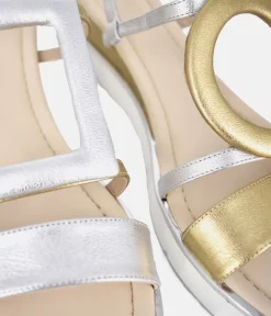 Dansi Gorgeous Silver/Gold Metallic Wedge Sandals