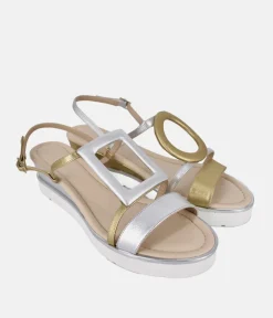 Dansi Gorgeous Silver/Gold Metallic Wedge Sandals