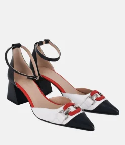 Dansi Nautical Inspired Ankle Strap Block Heels