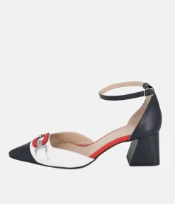 Dansi Nautical Inspired Ankle Strap Block Heels