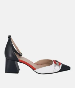 Dansi Nautical Inspired Ankle Strap Block Heels