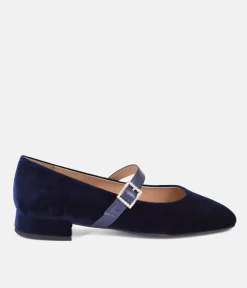 Dansi Plush Royal Blue Mary Jane Flats