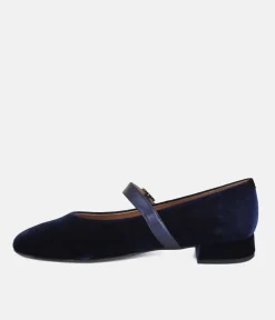 Dansi Plush Royal Blue Mary Jane Flats