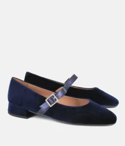 Dansi Plush Royal Blue Mary Jane Flats