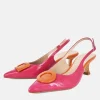 Dansi Pretty Pink/Orange Slingback Heels