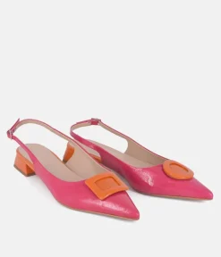 Dansi Pretty Pink/Orange Slingback Flats