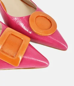 Dansi Pretty Pink/Orange Slingback Heels