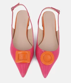 Dansi Pretty Pink/Orange Slingback Flats