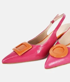 Dansi Pretty Pink/Orange Slingback Heels