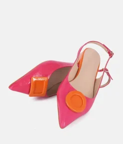 Dansi Pretty Pink/Orange Slingback Flats